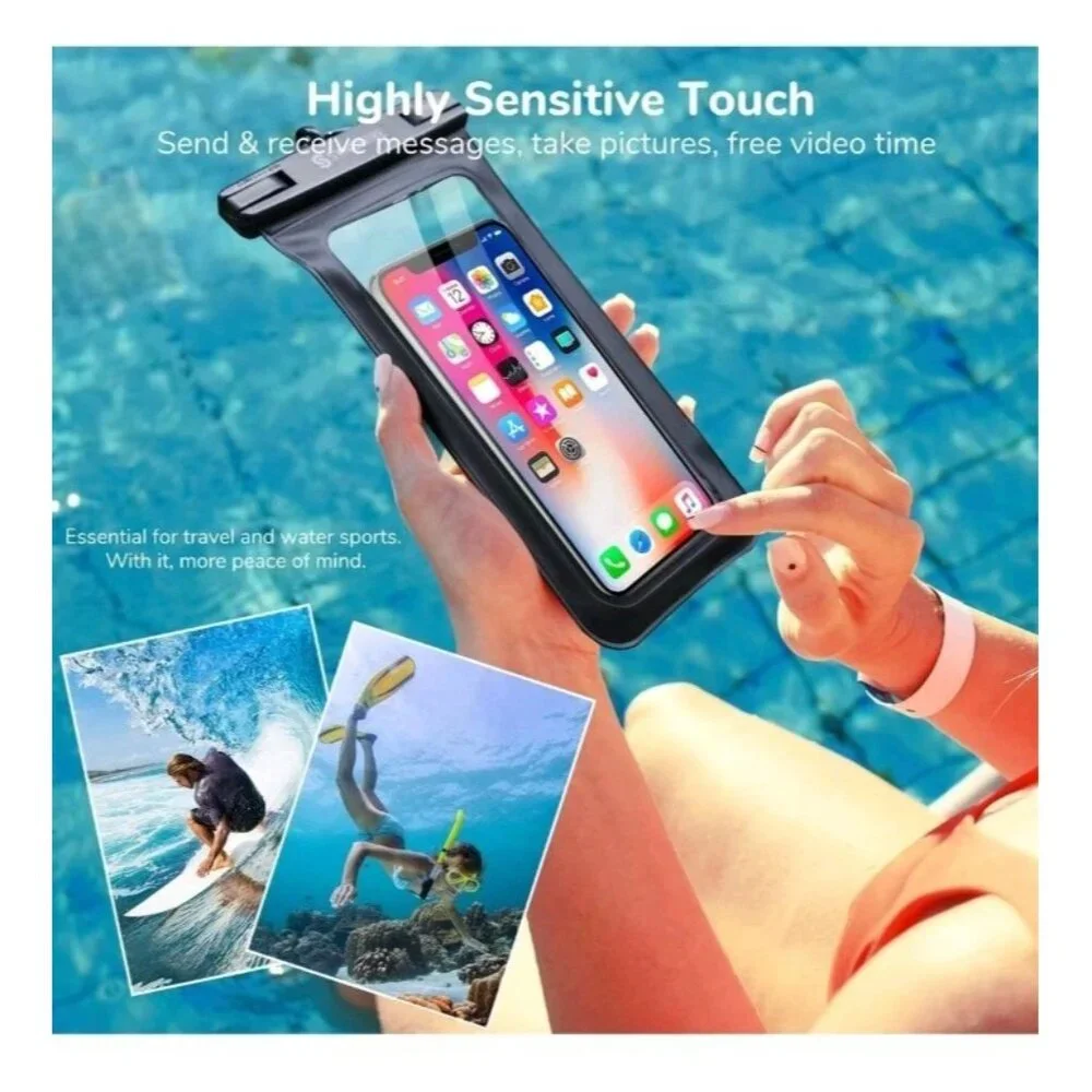SYNCWIRE Waterproof Phone Pouch 2 Pack Universal IPX8 Waterproof Phone Case